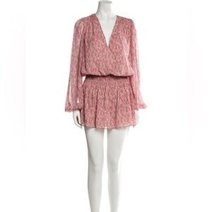 Ramy Brook Tova Abstract Print Mini Blouson Dress Small